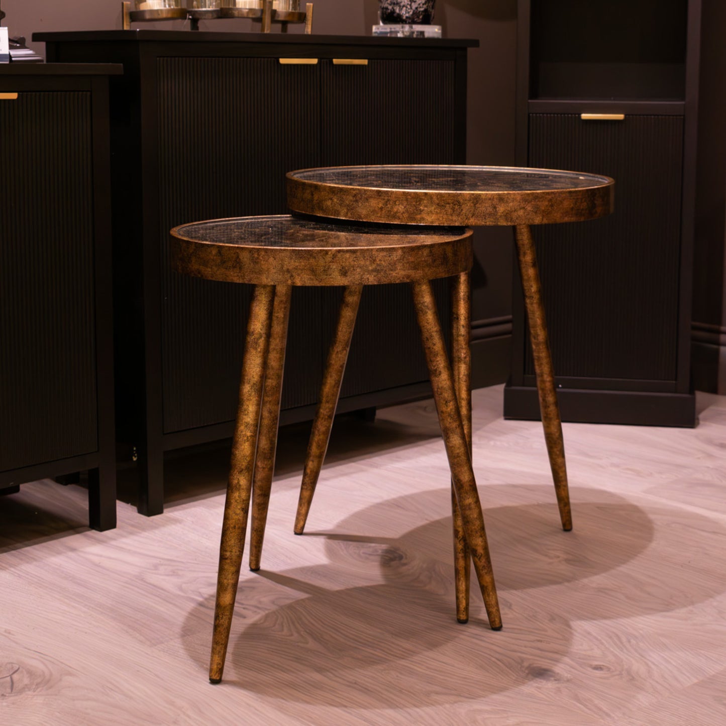 Vela Set Of 2 Side Tables | Gold