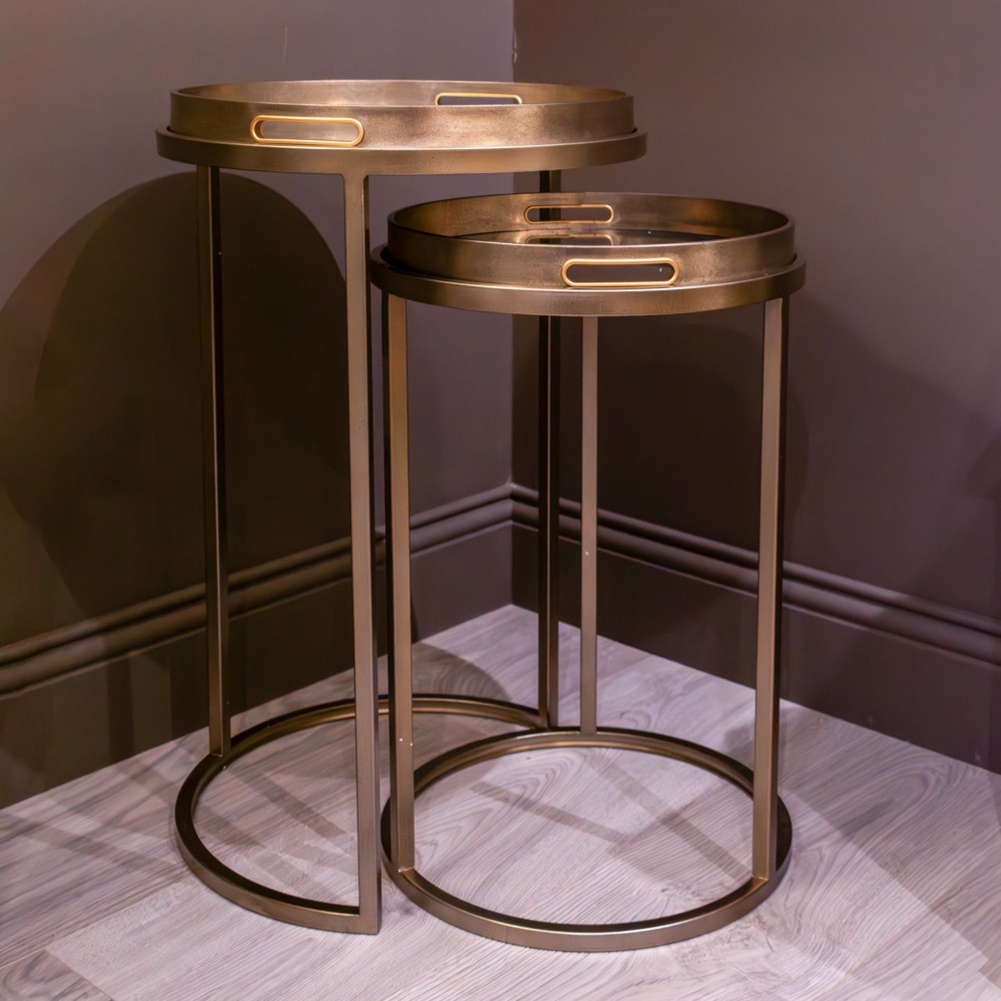 Lyra S/2 Tray Tables Champagne