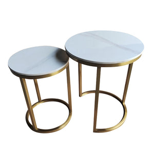 Vienna S/2 Marble Side Tables