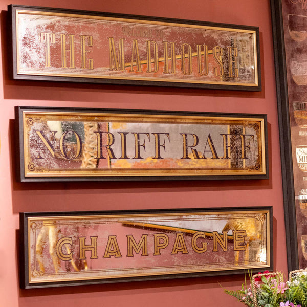 Mirror Sign No Riff Raff | 97x22cm
