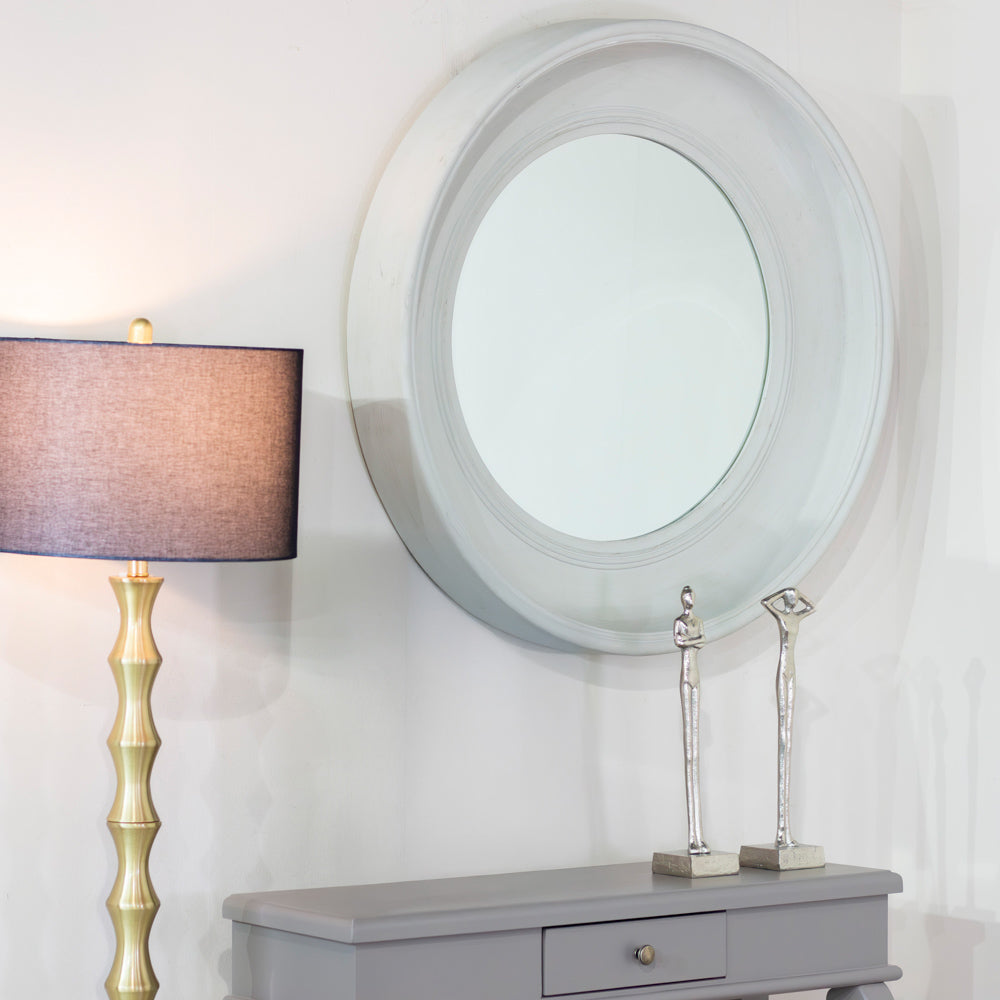 Marcella Deep Round Mirror Oyster