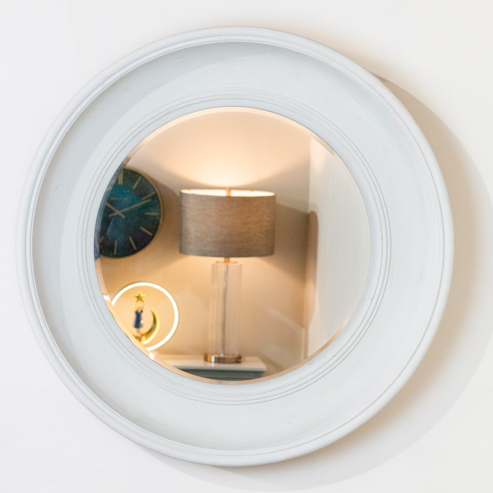 Marcella Deep Round Mirror Oyster