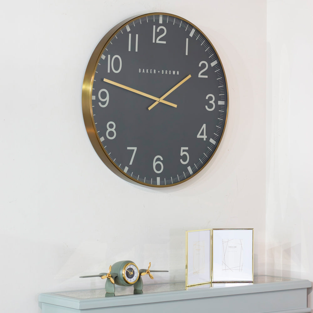 Baker & Brown | Clocksmith | Black/Brass 76cm