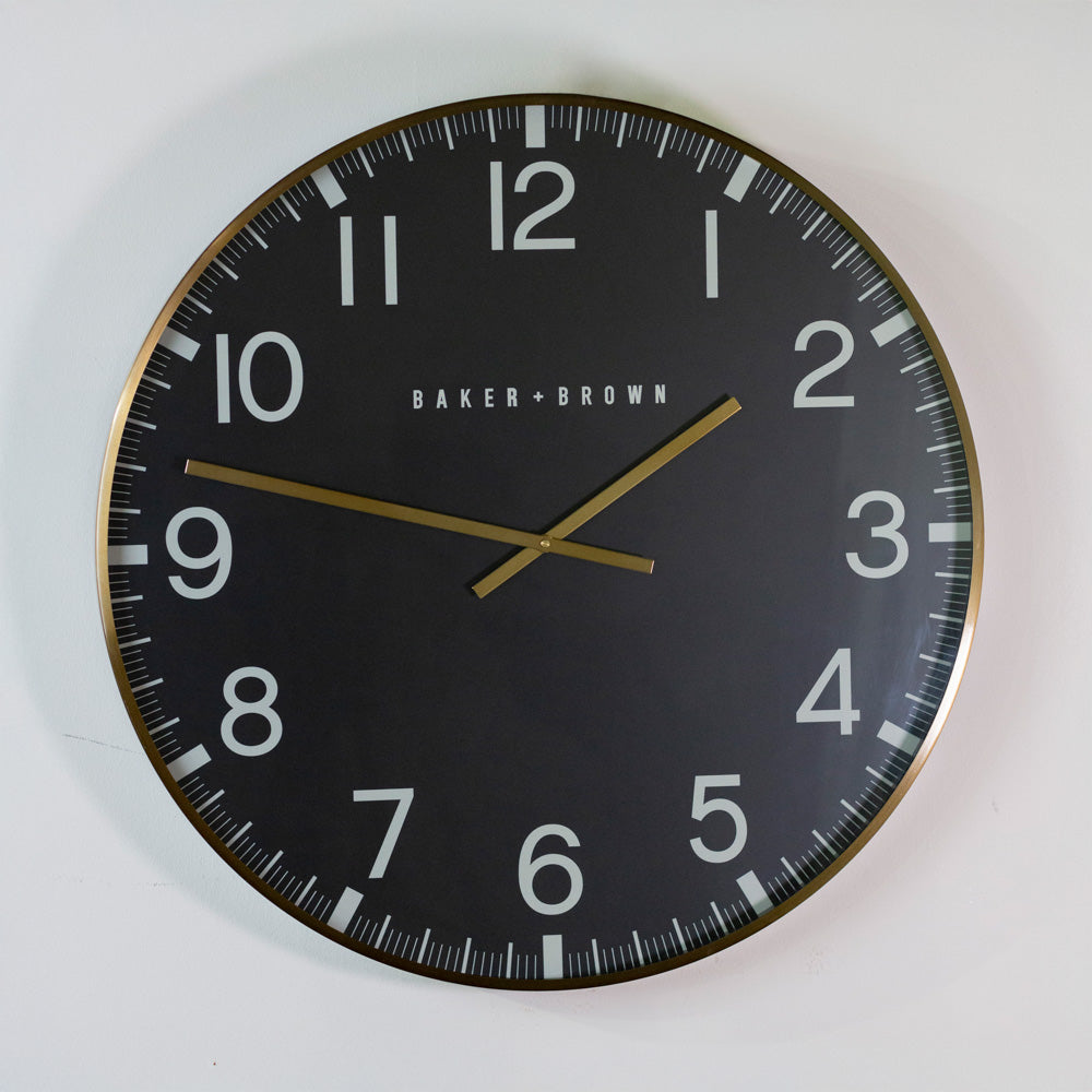 Baker & Brown | Clocksmith | Black/Brass 76cm