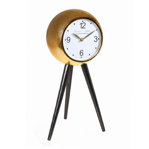 Daniel & Ashley Tripod Clock | Gold/Black 48cm