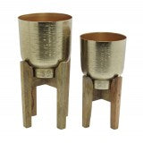 Aruna Planter With Mango Stand Gold Lrg