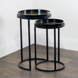 Bruna S/2 Tray Tables Black/Gold