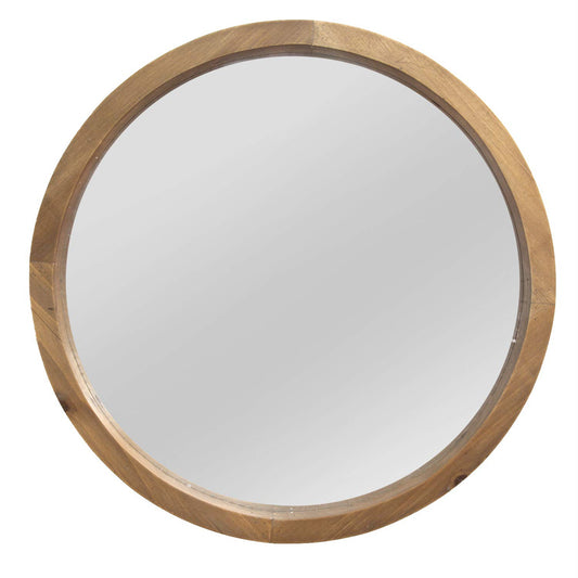 Round Mirror Wood/Gold 100cm