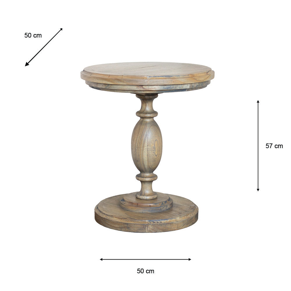 Marwood Pillar Side Table Round