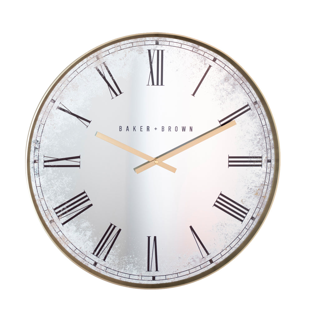 Murano Mirrored Wall Clock Gold | 50cm