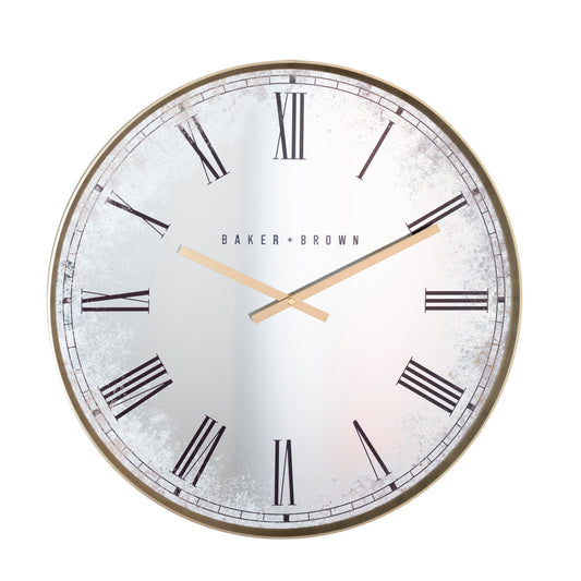 Murano Mirrored Wall Clock Gold | 50cm