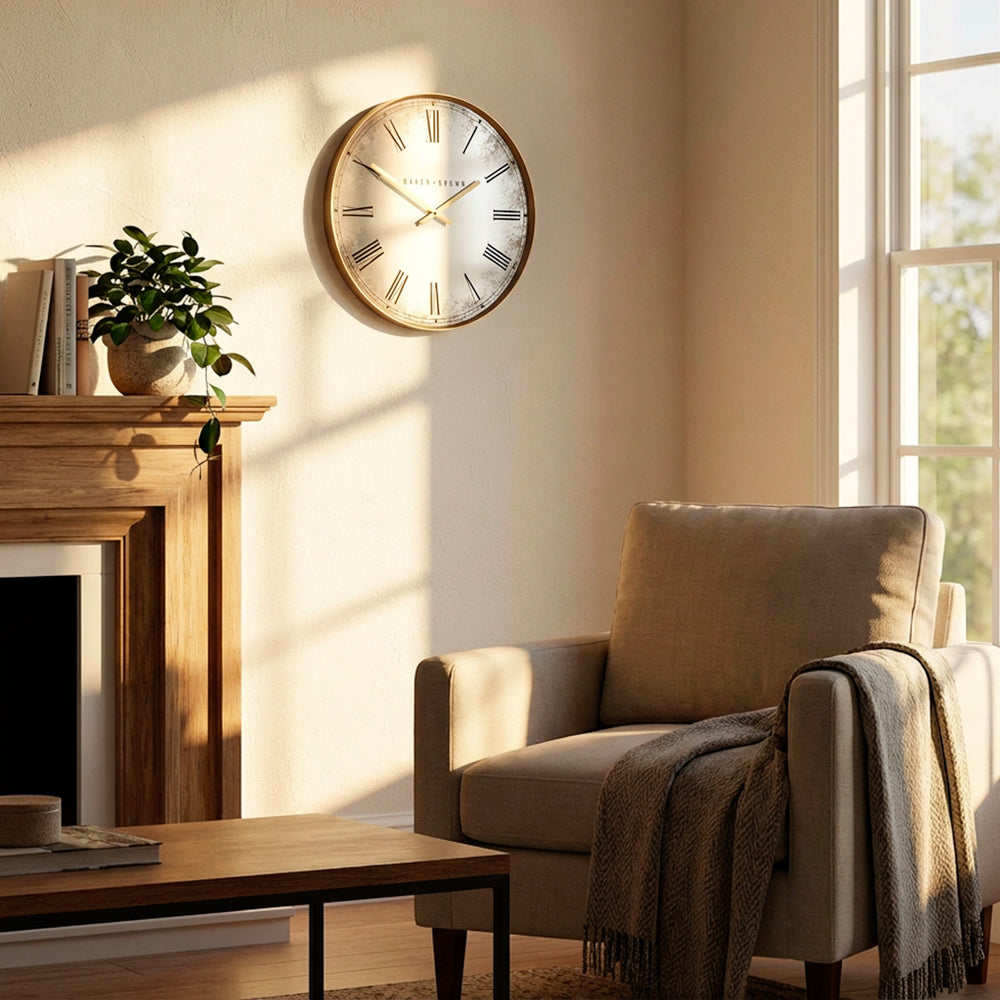Murano Mirrored Wall Clock Gold | 50cm