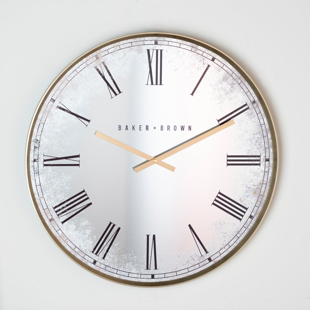 Murano Mirrored Wall Clock Gold | 50cm