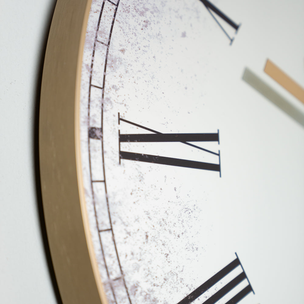 Murano Mirrored Wall Clock Gold | 50cm