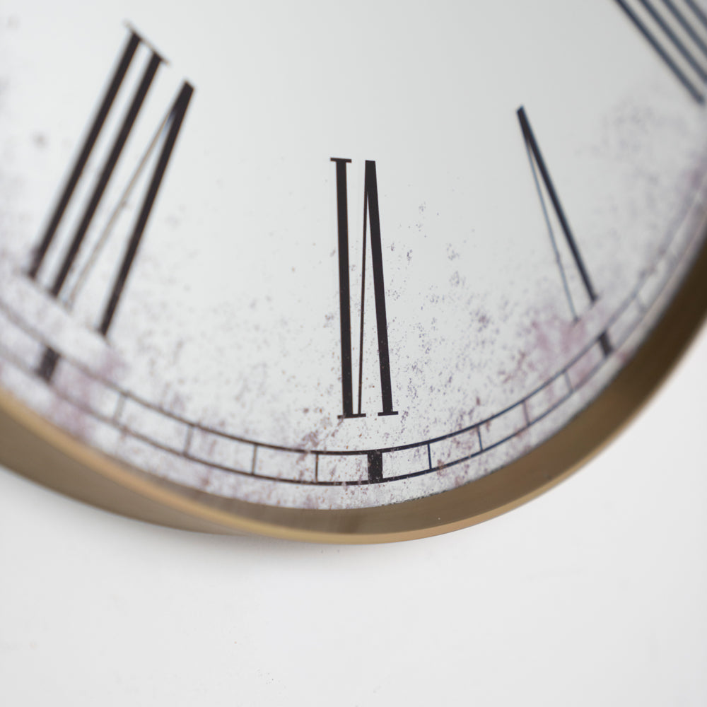 Murano Mirrored Wall Clock Gold | 50cm