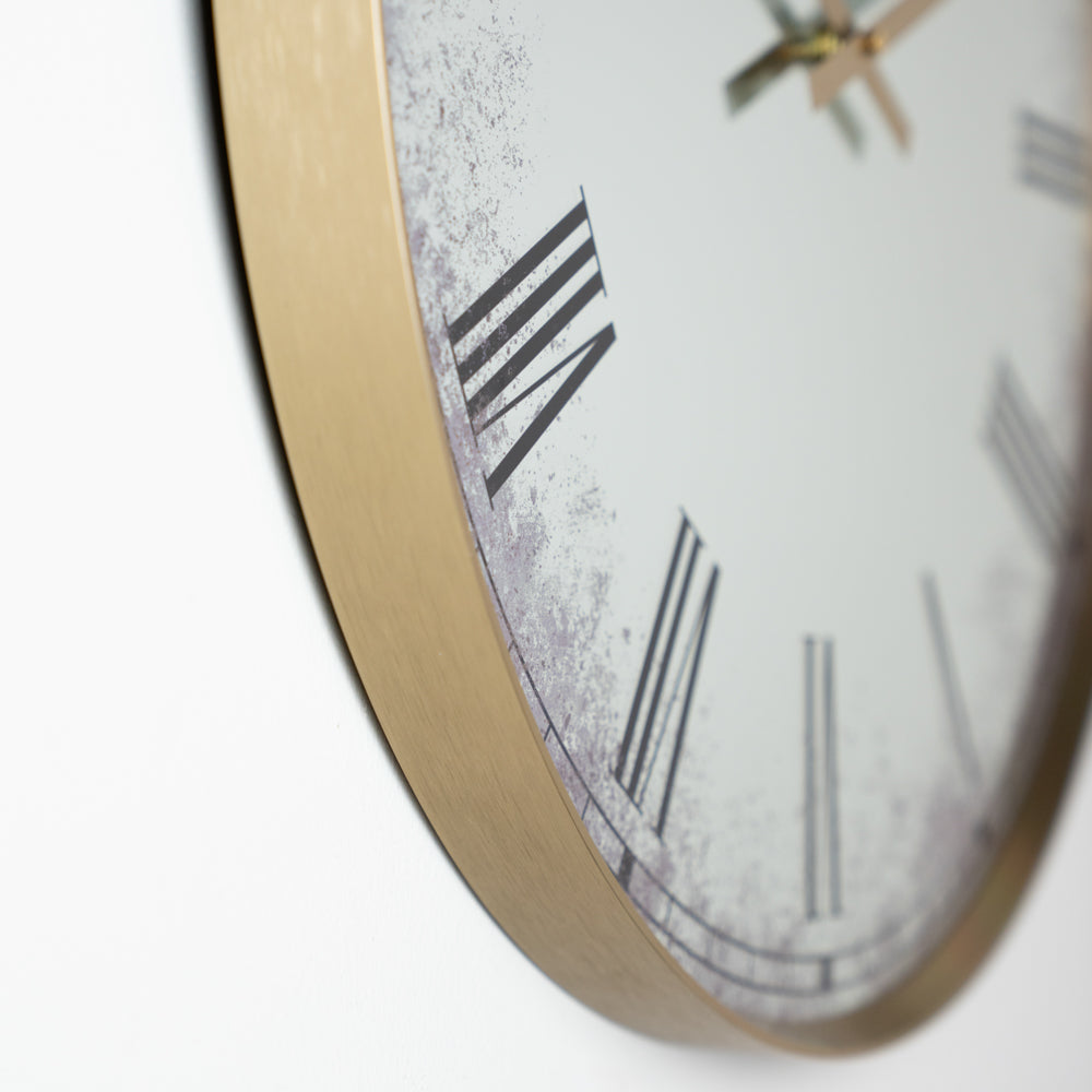 Murano Mirrored Wall Clock Gold | 50cm