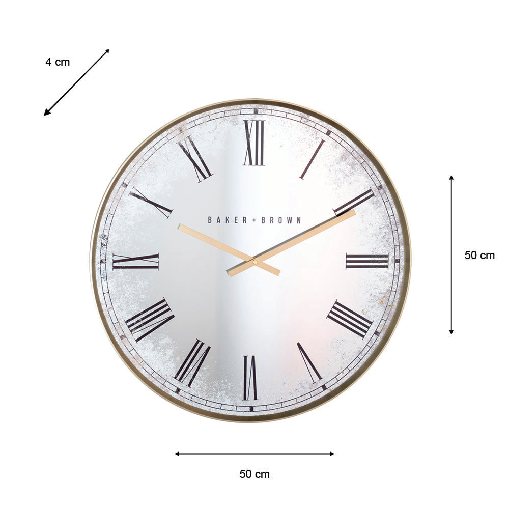 Murano Mirrored Wall Clock Gold | 50cm