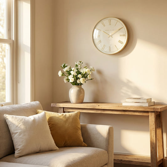 Pesaro Wall Clock Gold & White | 36cm