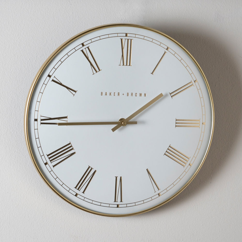 Pesaro Wall Clock Gold/White | 36cm