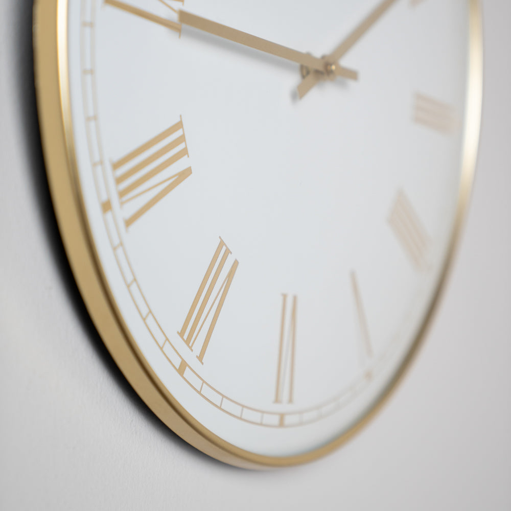 Pesaro Wall Clock Gold/White | 36cm