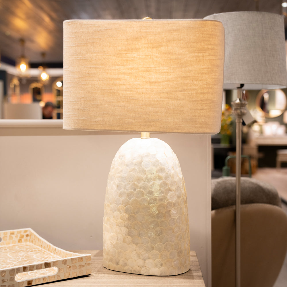 Capiz Table Lamp Natural 68cm
