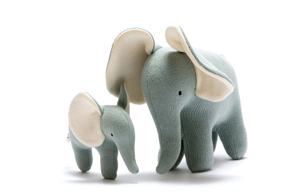 Ellis The Elephant Knitted Toy | Teal | Large