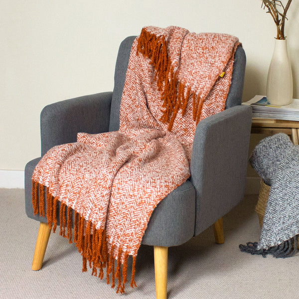 Weaver Herringbone Throw | Rust