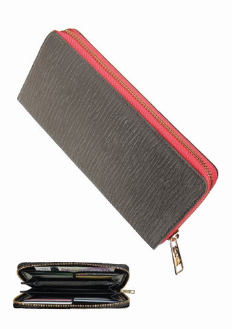 Purse | Grey with Hot Pink Contrast Zip