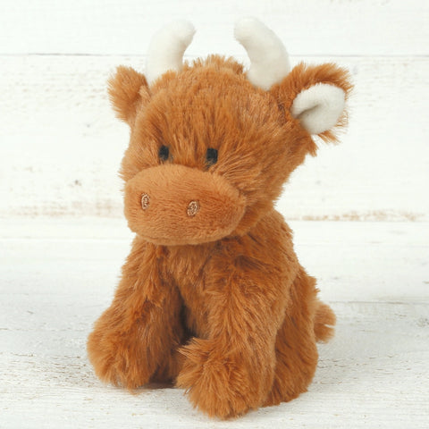 Brown Highland Cow |Mini Plush Soft Toy | 11cm