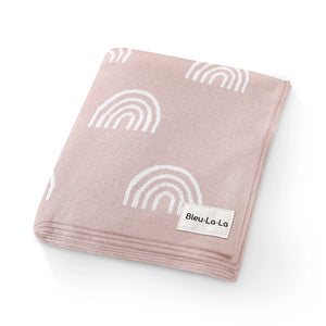 Luxury Cotton Baby Blanket Rainbow Pink