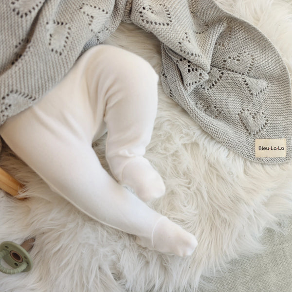 Luxury Cotton Baby Blanket-Heart Grey