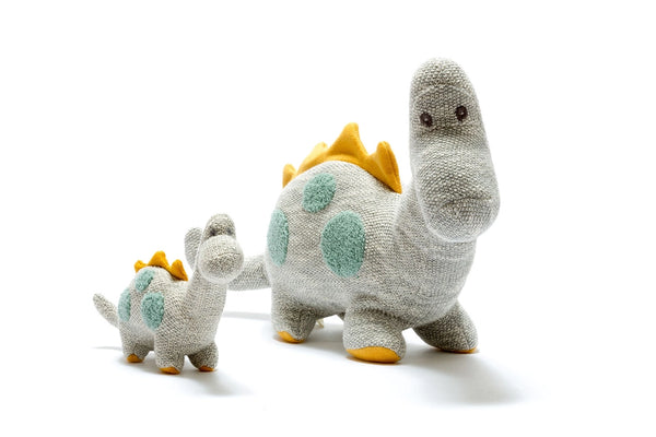 KNITTED ORGANIC COTTON DIPLODOCUS SMALL DINOSAUR TOY