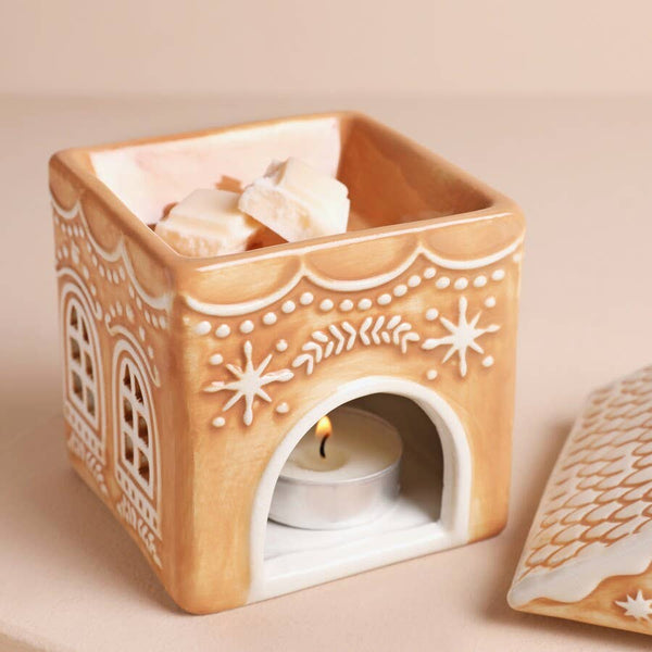 Ceramic Gingerbread House Wax Burner