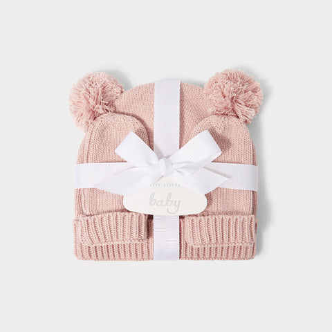 Baby Hat And Mittens 0-3 Months | Pink | Katie Loxton