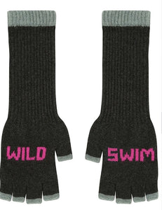 Wild Swim Fingerless Gloves Mojito With Neon Yellow & Seaweed
