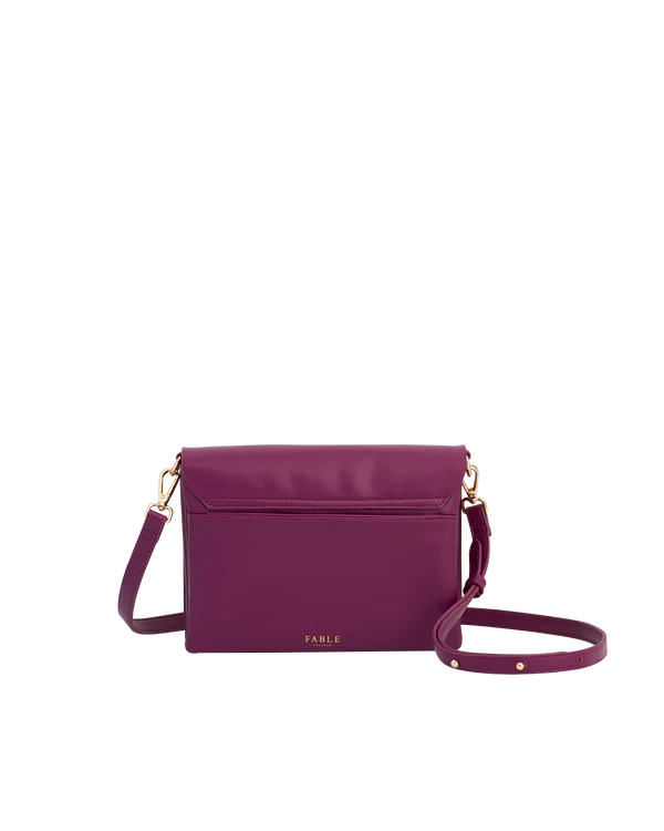 Floral Engravings Plum Crossbody Handbag