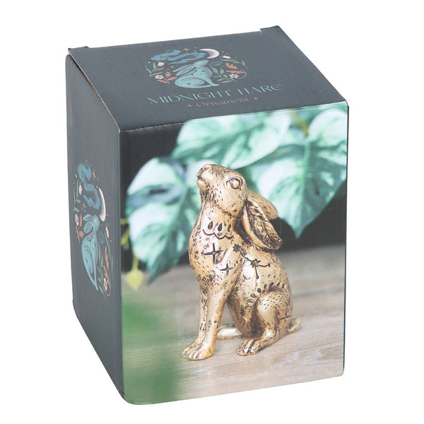 Mystical Midnight Hare Decorative Figurine | 13cm