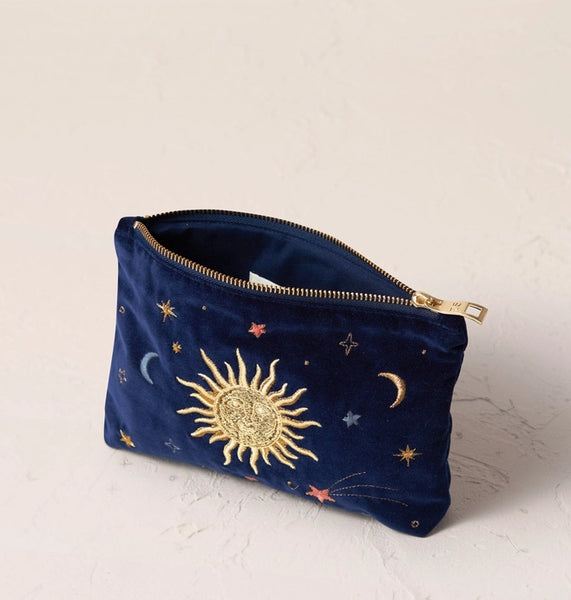 Elizabeth Scarlett | Celestial Mini Pouch | Navy Velvet