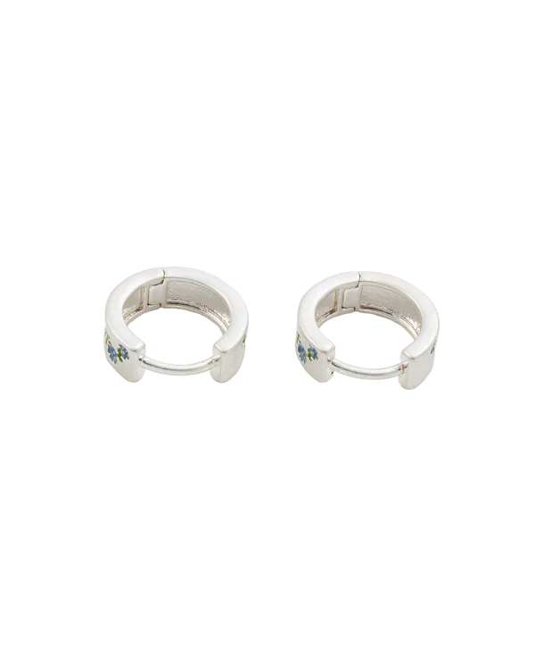 Forget-Me-Not Mini Hoop Earrings | Silver