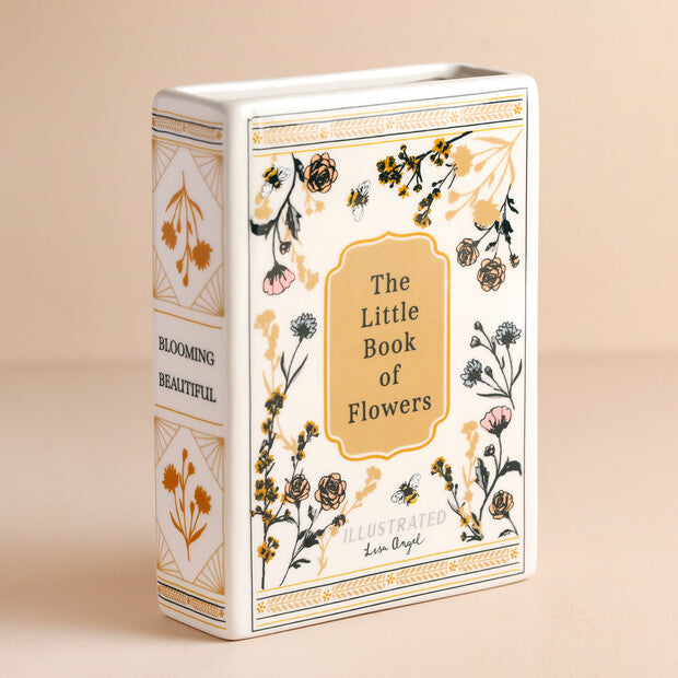 Ceramic little book of flowers vase