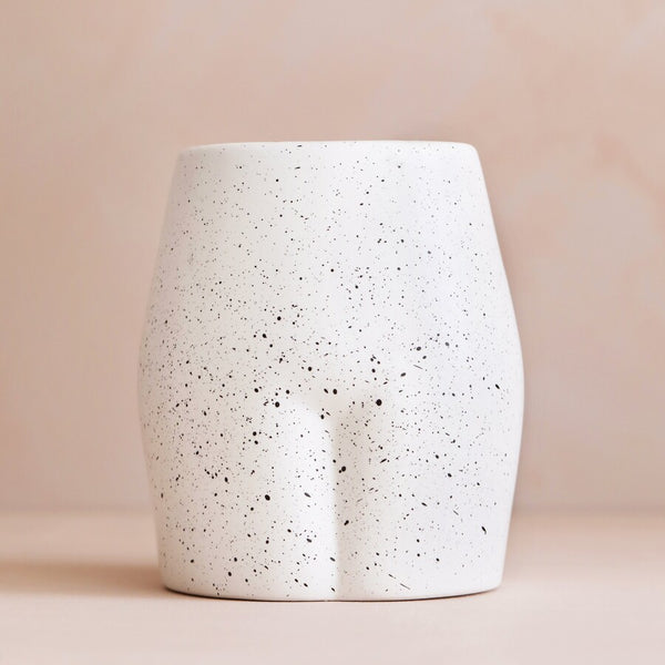 Ceramic Speckled Bum Vase