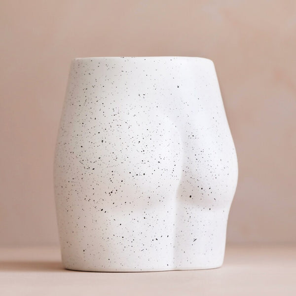 Ceramic Speckled Bum Vase