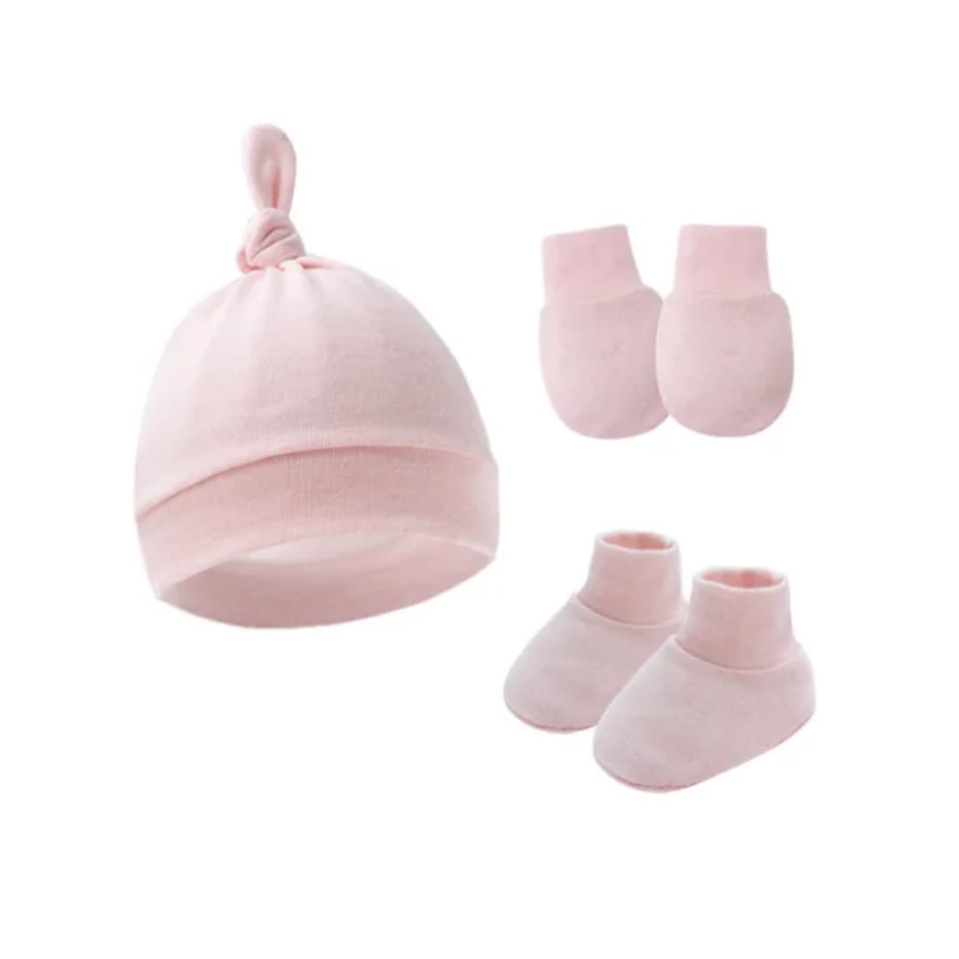 Baby Hat| Gloves | Booties (Baby Pink)