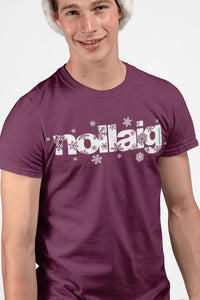 fukil | nollaig t-shirt | burgundy & white | L