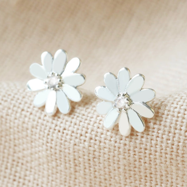 Daisy Stud Earrings in Silver