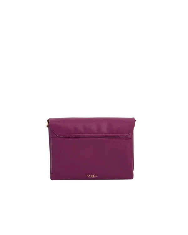 Floral Engravings Plum Crossbody Handbag