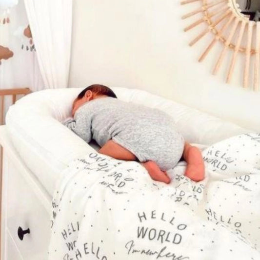 Muslin Swaddle Baby Blanket | Hello World