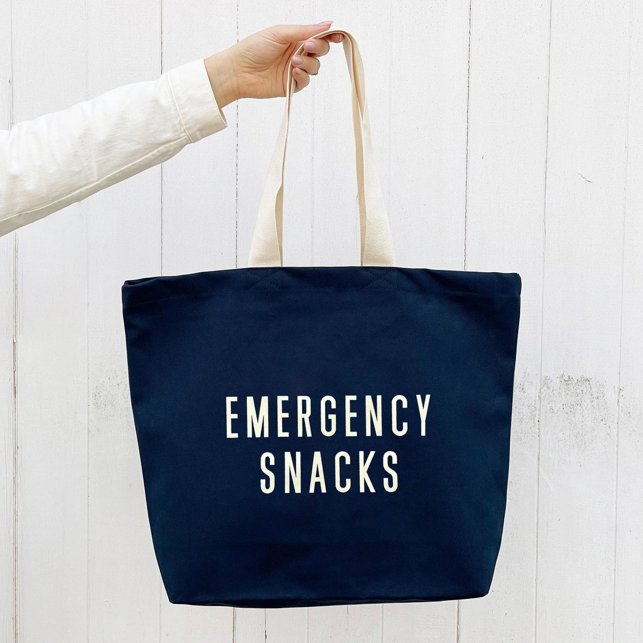 Emergency Snacks | Canvas Tote Bag | Midnight Blue