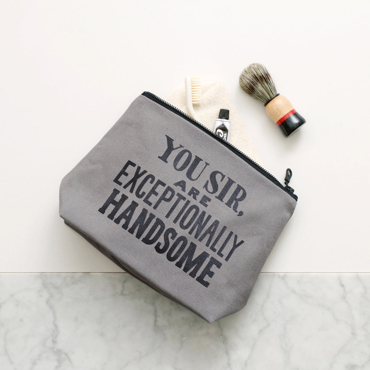 Exceptionally Handsome | Wash Bag | Grey