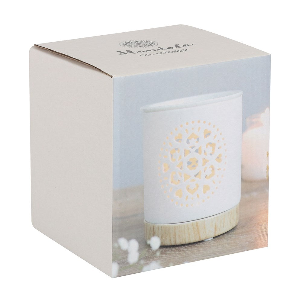 White Mandala Cut Out Oil Burner & Wax Warmer